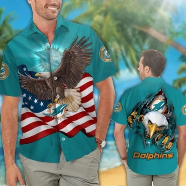 Miami Dolphins Freedom Eagle Hawaiian Shirt