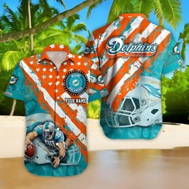 Miami Dolphins Gridiron Patriot Hawaiian Shirt