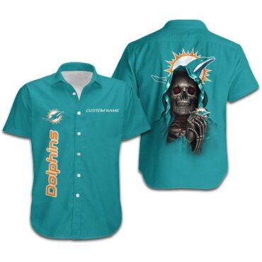 Miami Dolphins Grim Reaper Hawaiian Shirt