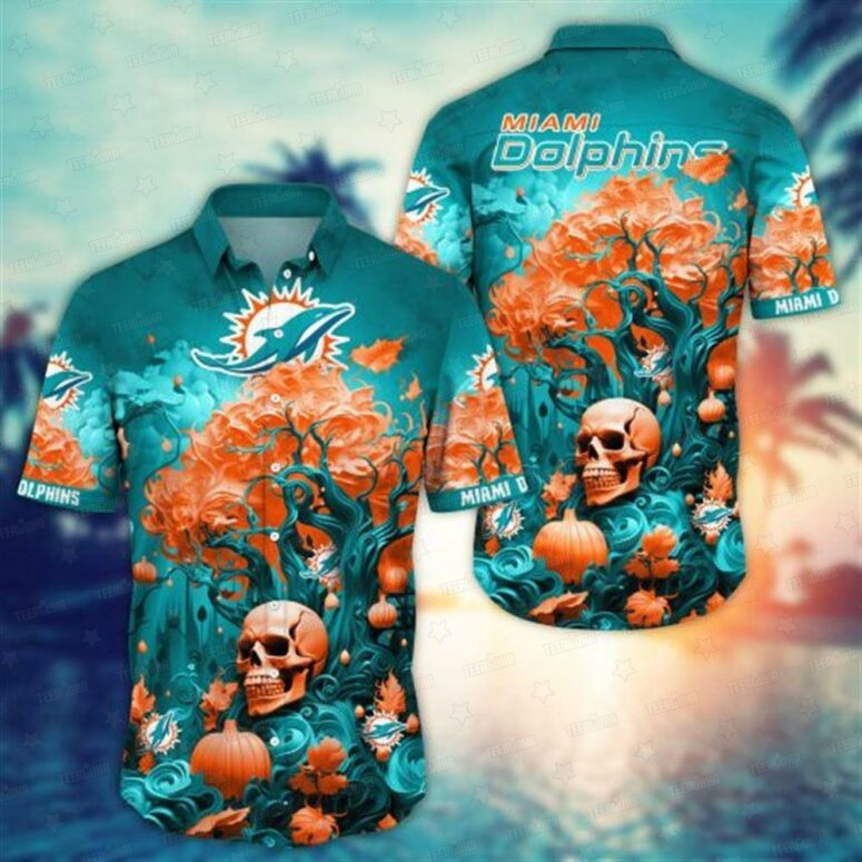 Miami Dolphins Haunted Waves Hawaiian Shirt