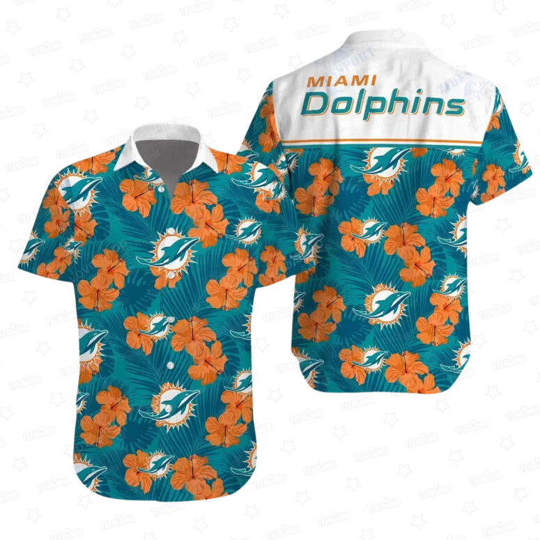 Miami Dolphins Hibiscus Paradise Hawaiian Shirt