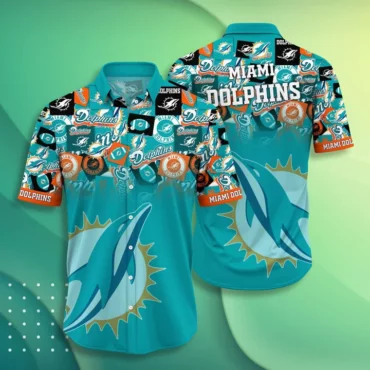 Miami Dolphins Iconic Collage Hawaiian Shirt