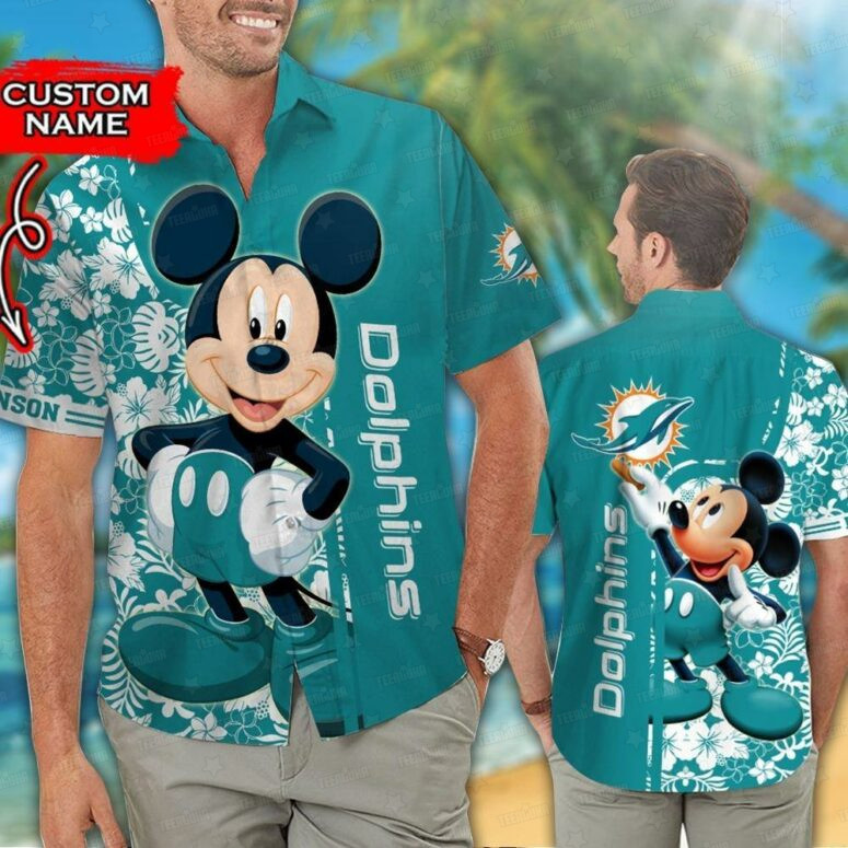 Miami Dolphins Mickey Mouse Hawaiian Shirt