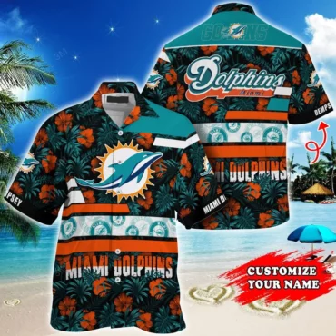 Miami Dolphins Midnight Tropic Custom Hawaiian Shirt