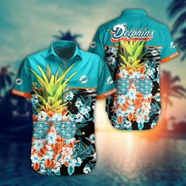 Miami Dolphins Pineapple Breeze Hawaiian Shirt