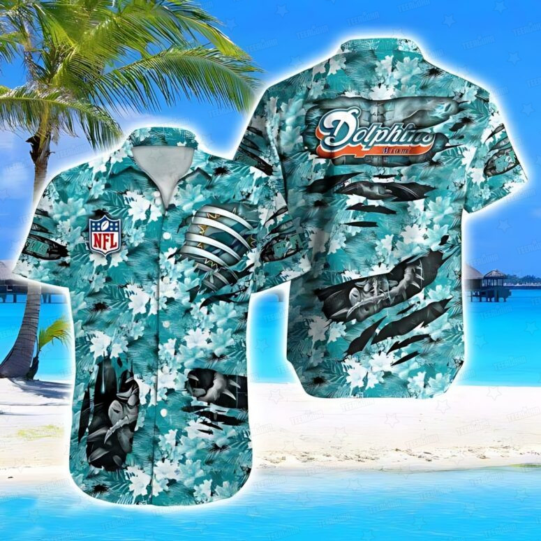 Miami Dolphins Shark Attack Hawaiian Shirt