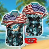 Miami Dolphins Stars & Stripes Custom Hawaiian Shirt