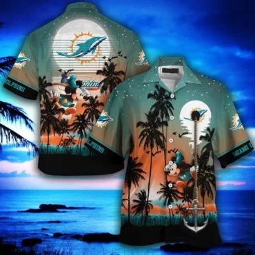 Miami Dolphins Sunset Adventure Hawaiian Shirt