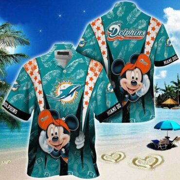 Miami Dolphins Sunset Stadium Hawaiian Shirt