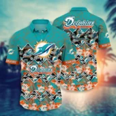 Miami Dolphins Sunset Surf Hawaiian Shirt