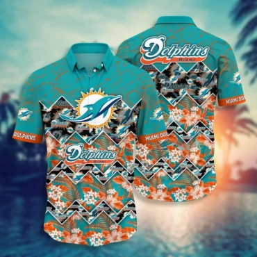 Miami Dolphins Sunset Surf Hawaiian Shirt