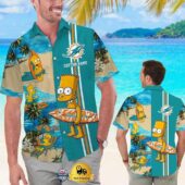 Miami Dolphins Surfin' Bart Aloha Shirt