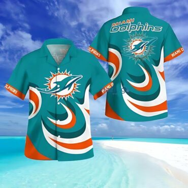 Miami Dolphins Swirl Power Hawaiian Shirt