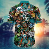 Miami Dolphins Tiki Adventure Hawaiian Shirt Back - TeeAloha