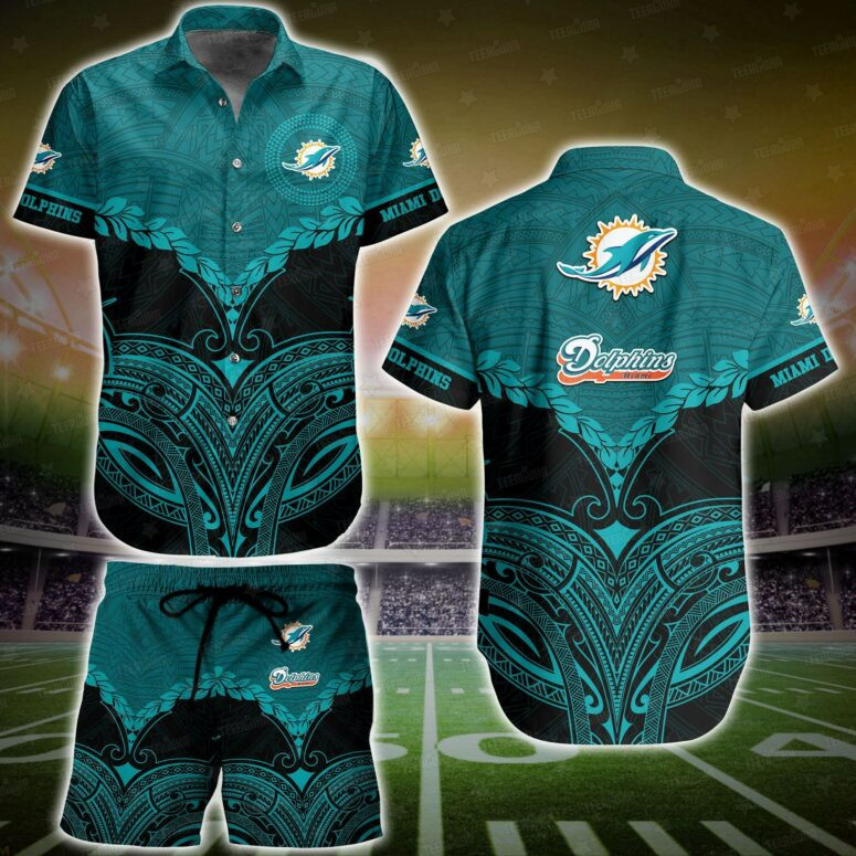 Miami Dolphins Tribal Power Hawaiian Shirt