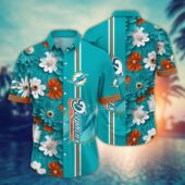 Miami Dolphins Tropical Splash Hawaiian Shirt - TeeAloha