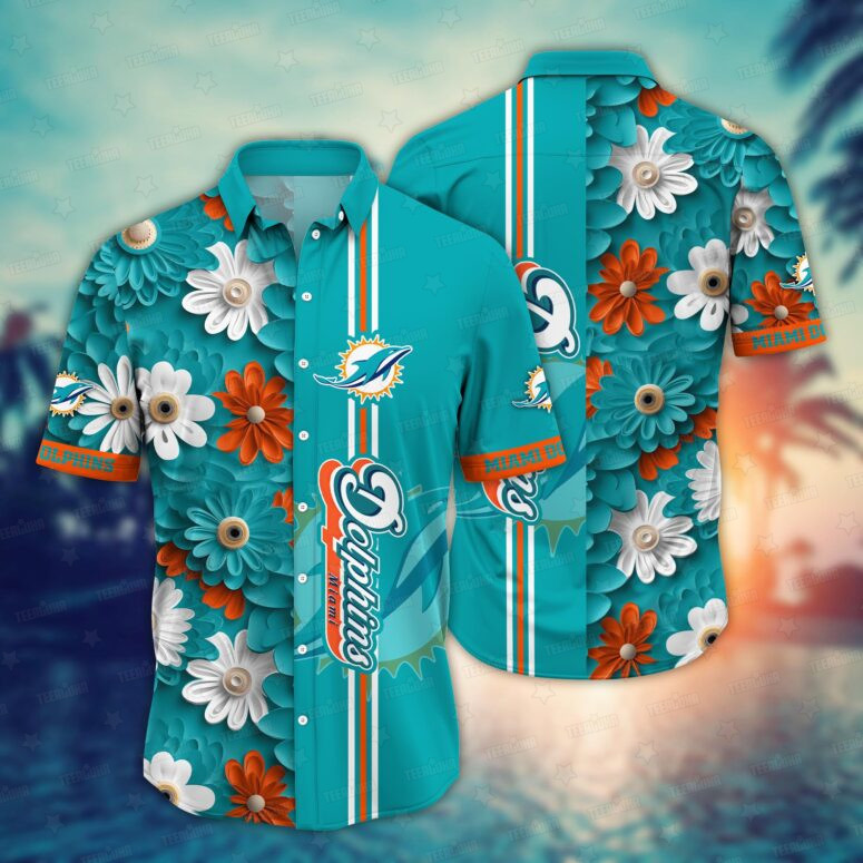 Miami Dolphins Tropical Splash Hawaiian Shirt