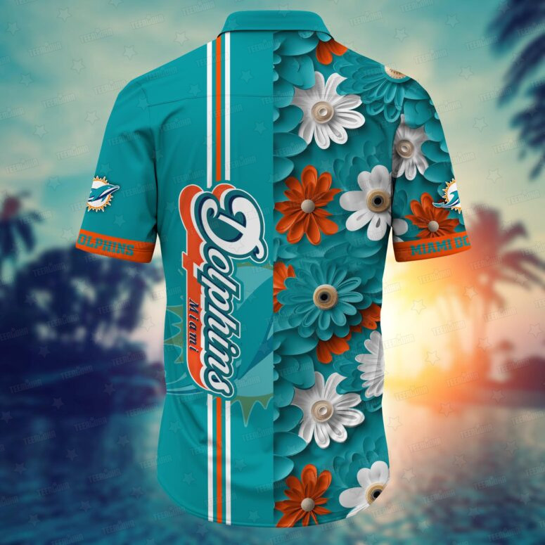 Miami Dolphins Tropical Splash Hawaiian Shirt