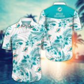 Miami Dolphins Tropical White Floral Hawaiian Shirt