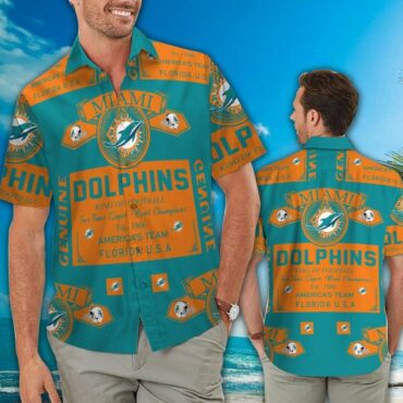 Miami Dolphins Vintage Champion Hawaiian Shirt