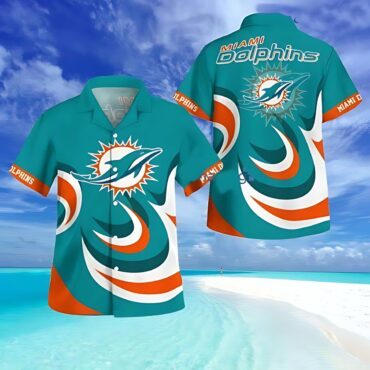 Miami Dolphins Wave Rider Hawaiian Shirt