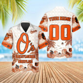 Personalized Baltimore Orioles Wave Rider Hawaiian Shirt - TeeAloha