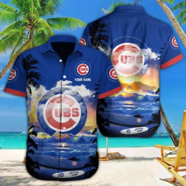 Personalized Chicago Cubs Ocean Breeze Hawaiian Shirt