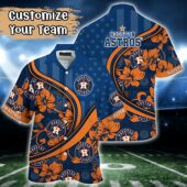 Personalized Houston Astros Hibiscus Swirl Hawaiian Shirt - TeeAloha