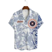 Personalized Houston Astros Tribal Wave Hawaiian Shirt Front - TeeAloha