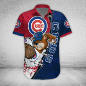 Chicago Cubs Power Pitcher Hawaiian Shirt Front - TeeAloha