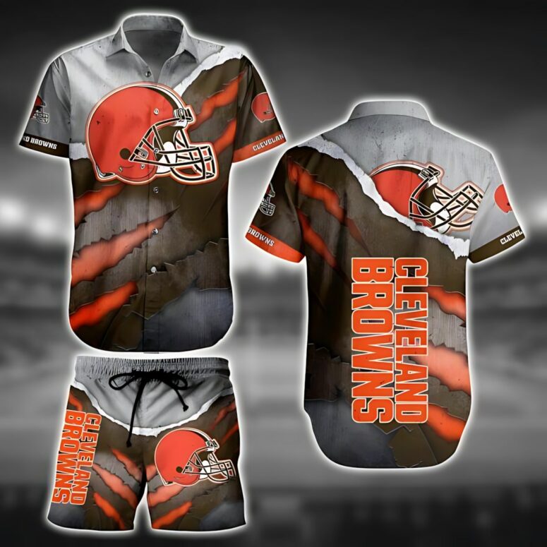 Cleveland Browns Torn Turf Hawaiian Shirt