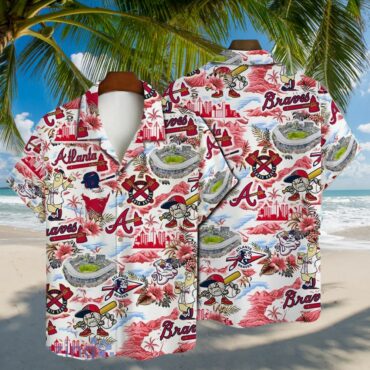 Atlanta Braves Cartoon Ballpark Hawaiian Shirt