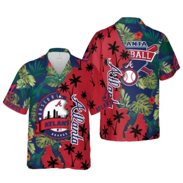 Atlanta Braves Palm Sunset Hawaiian Shirt