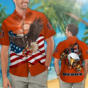 Chicago Bears American Pride Eagle Hawaiian Shirt