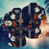 Chicago Bears Bold Blooms Hawaiian Shirt - TeeAloha