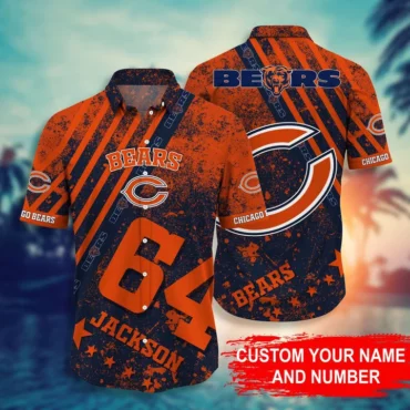 Chicago Bears Custom Fan Number Hawaiian Shirt