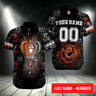 Chicago Bears Dragon Heart Custom Hawaiian Shirt