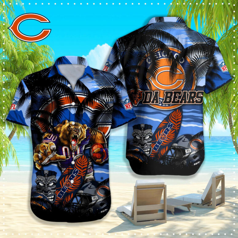 Chicago Bears Fierce Tiki Hawaiian Shirt