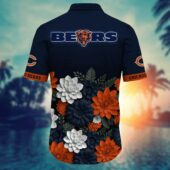 Chicago Bears Floral Bloom Hawaiian Shirt Back - TeeAloha