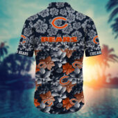 Chicago Bears Floral Fanatic Hawaiian Shirt Back - TeeAloha