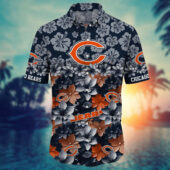 Chicago Bears Floral Fanatic Hawaiian Shirt Front - TeeAloha