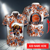 Chicago Bears Floral Roar Custom Hawaiian Shirt