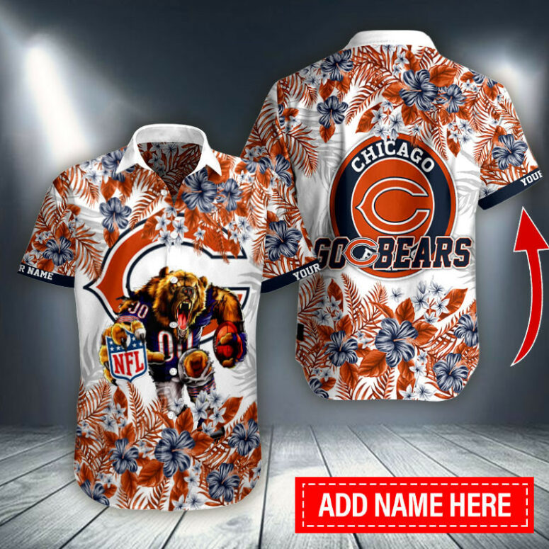 Chicago Bears Floral Roar Custom Hawaiian Shirt