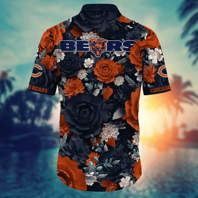 Chicago Bears Full Bloom Floral Hawaiian Shirt