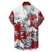 Chicago Bears Great Wave Hawaiian Shirt Front - TeeAloha