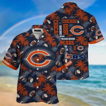 Chicago Bears Palm Football Paradise Hawaiian Shirt