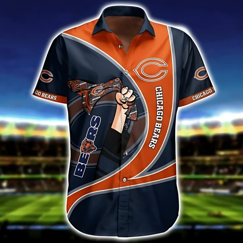 Chicago Bears Power Fist Hawaiian Shirt