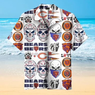 Chicago Bears Skull Fiesta Hawaiian Shirt