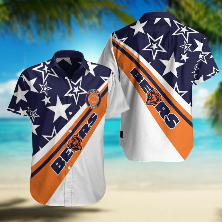 Chicago Bears Star Stripes Hawaiian Shirt