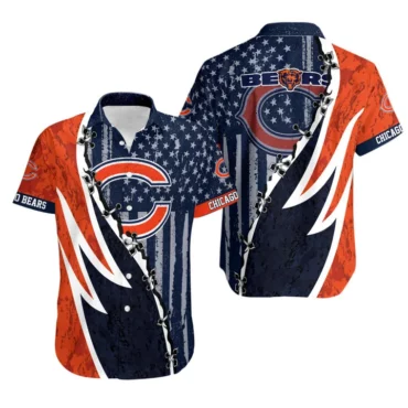 Chicago Bears Stars and Stripes Fusion Hawaiian Shirt